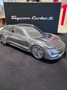 Porsche Taycan Turbo S Limited Edition Silver PaperWeight